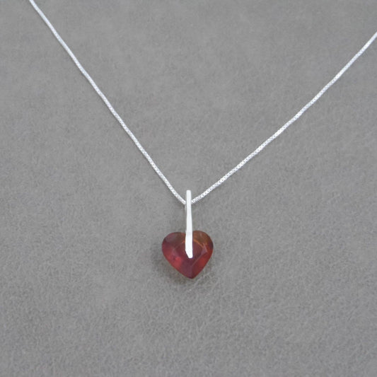 Garnet Heart Necklace