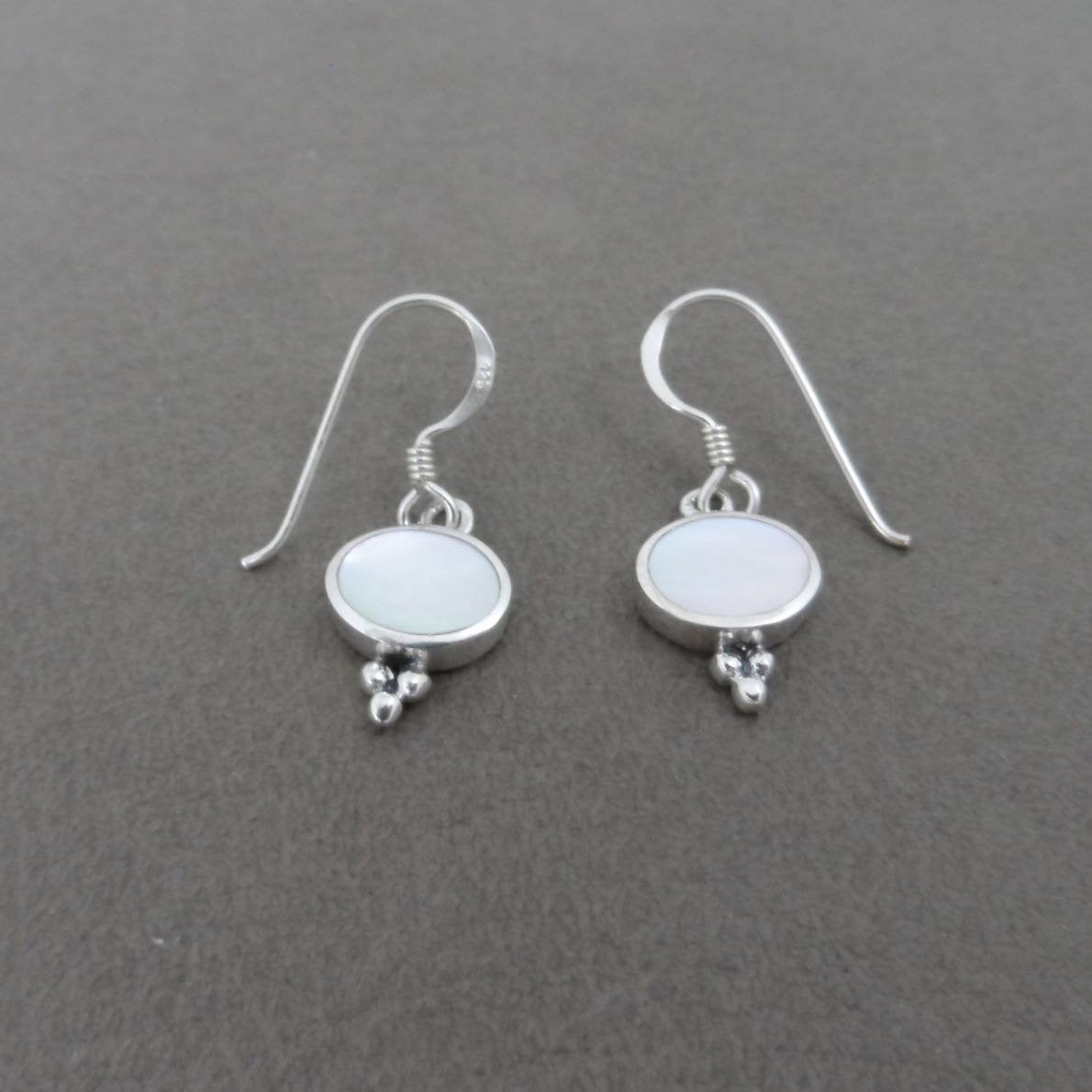 Mother of Pearl Sterling Silver Dangle Earrings