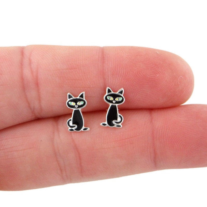 Black Cat Earrings