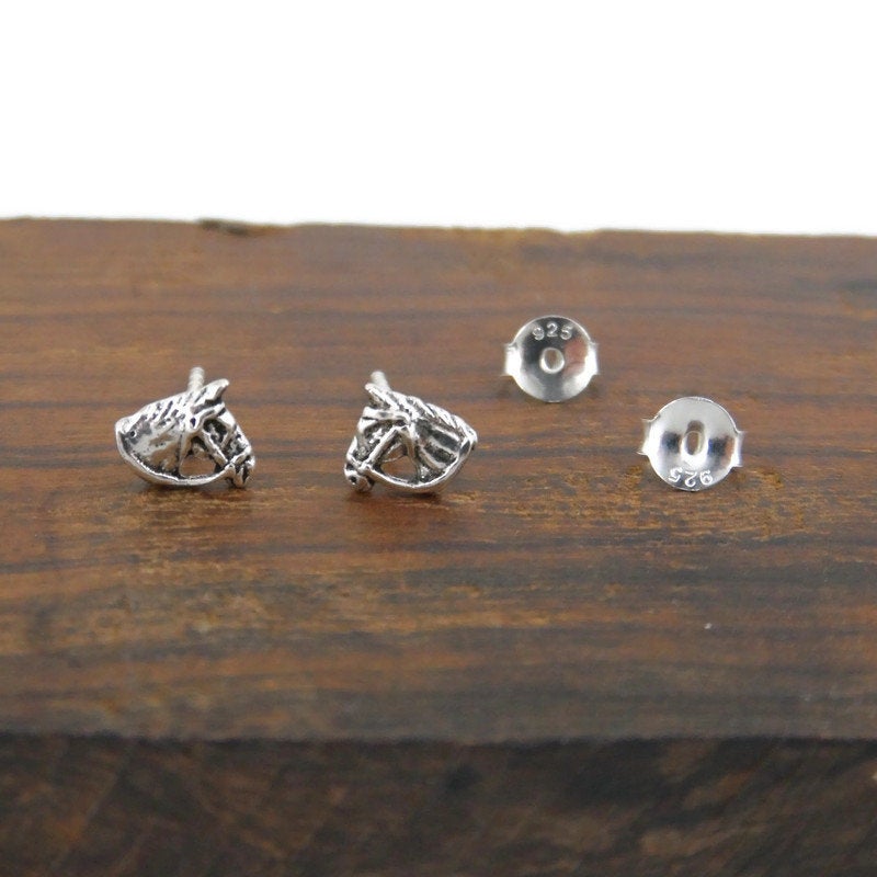 Horse Earrings in Sterling Silver-mini